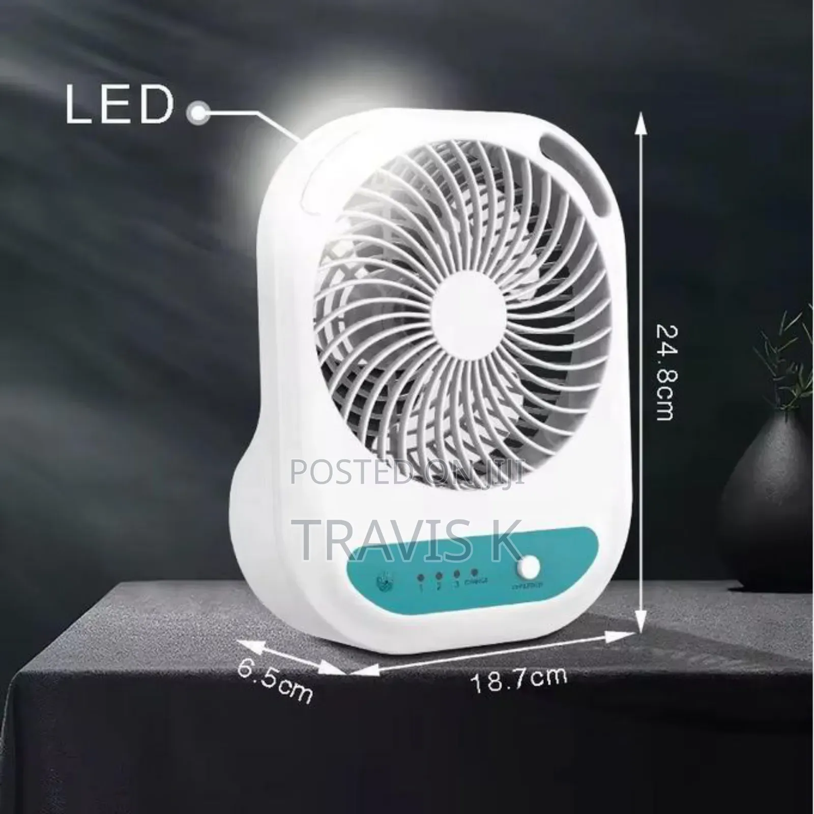 Mini Led Light Rechargeable Table Fan