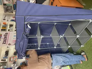3 Column Cloth Metal Frame Portable Wardrobe