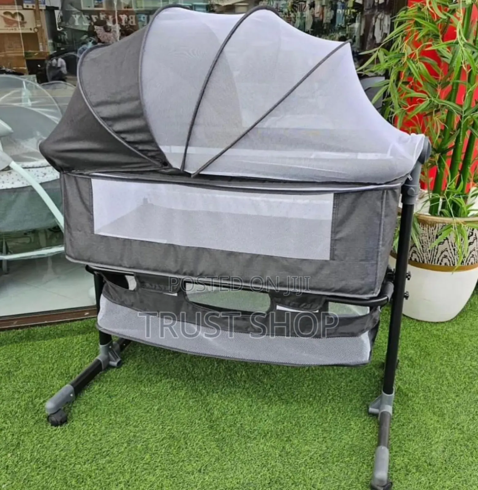 Grey Baby Crib