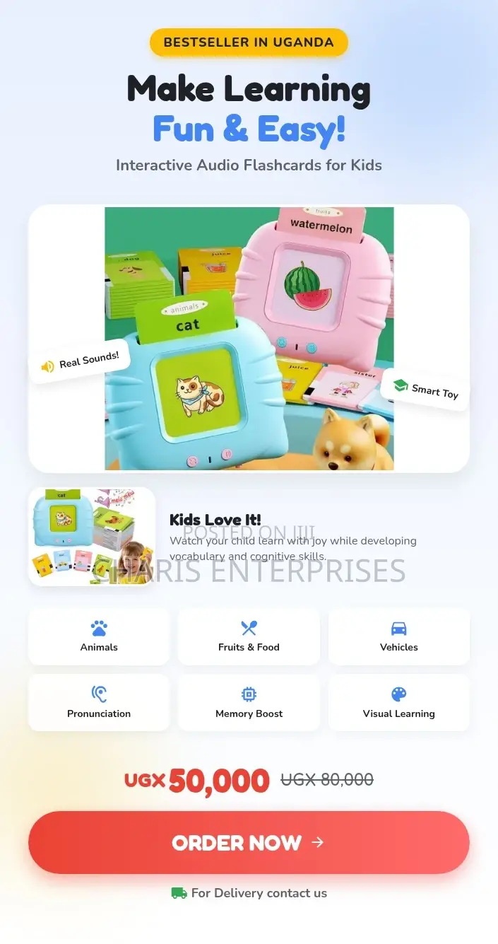 224 Words, Talking Flash Cards For Toddler