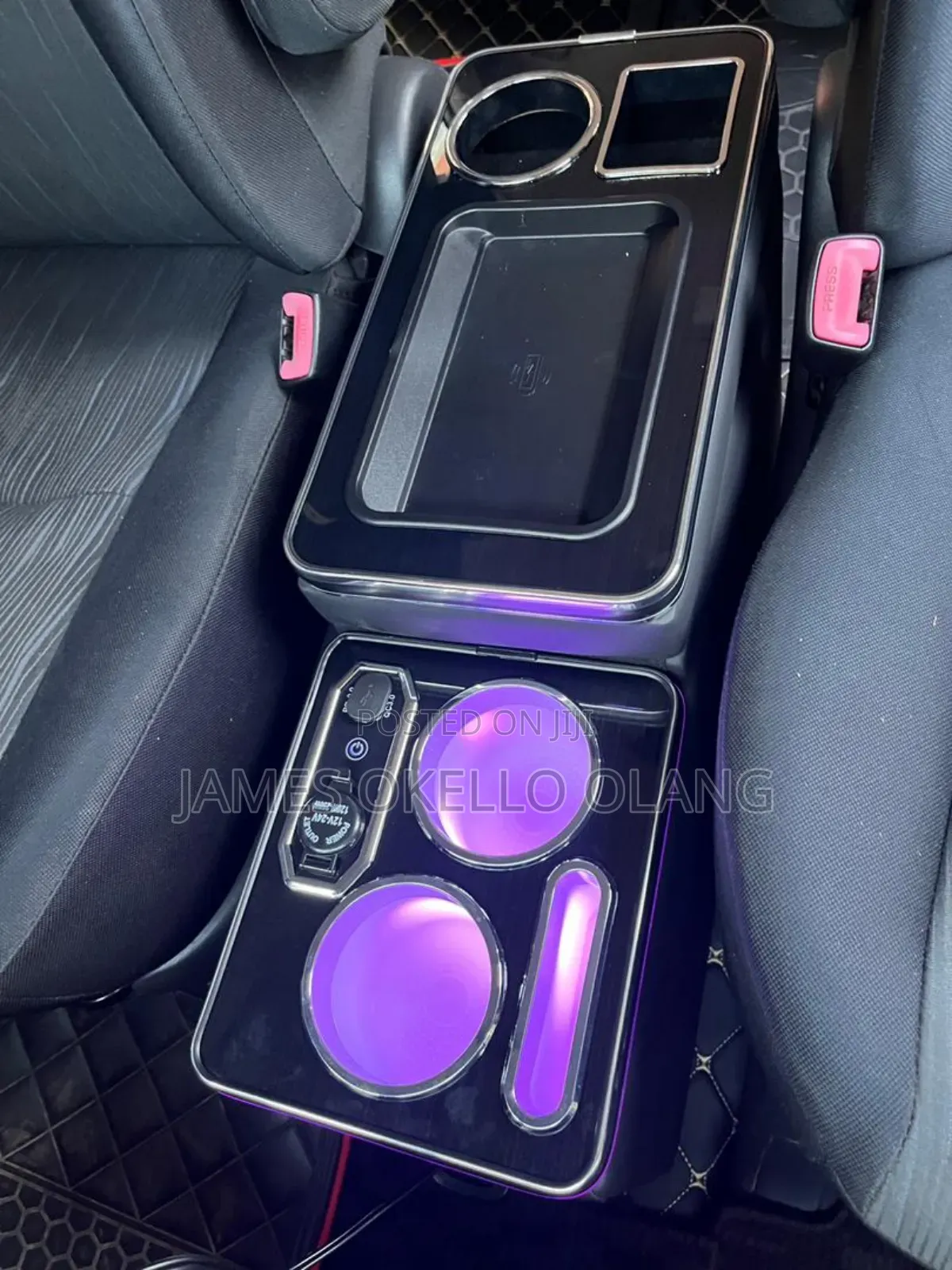 Universal Armrest With Charger and Bottle Holder