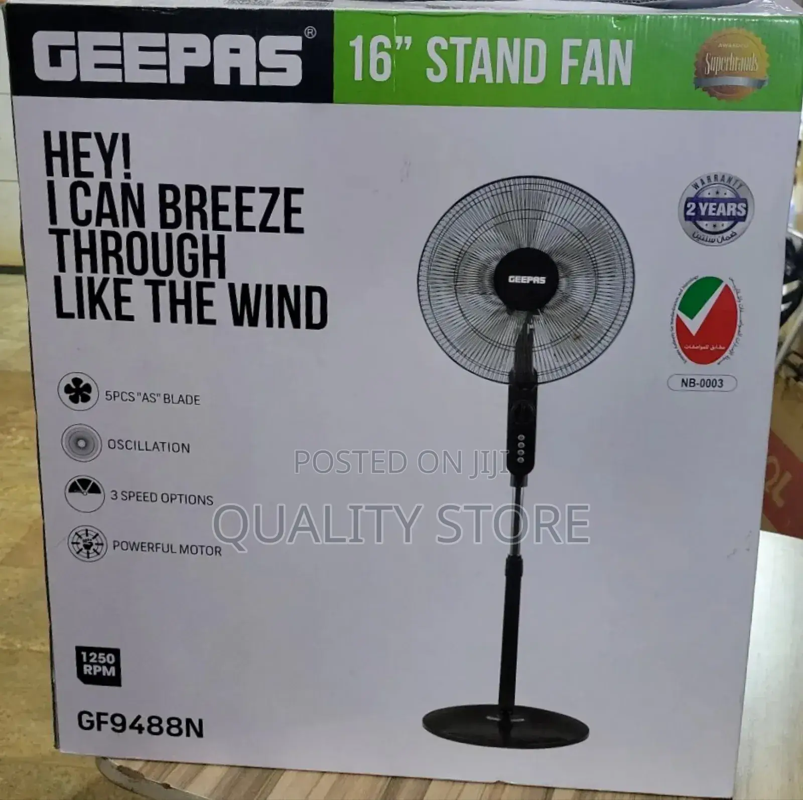 Geepas Electric Stand Fan Gf9488n