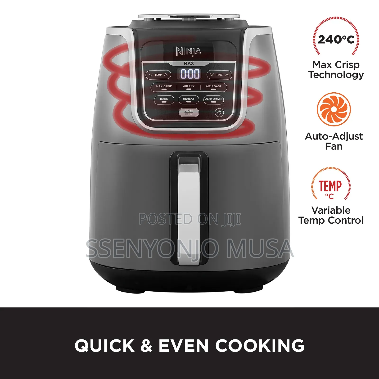 Ninja Air Fryer Max Xl 5.5qt 1800w – 7 Functions, 450°F Max Crisp