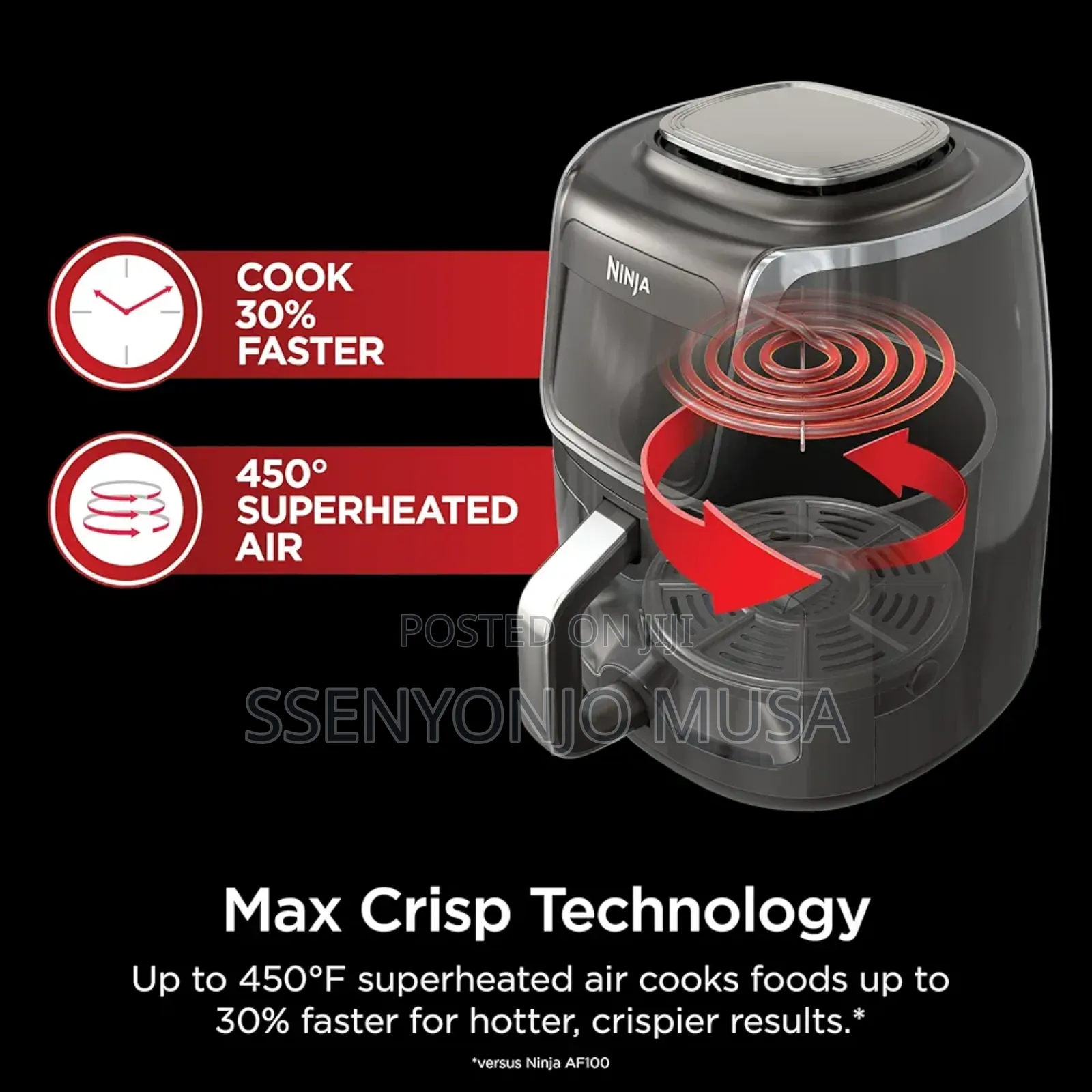 Ninja Air Fryer Max Xl 5.5qt 1800w – 7 Functions, 450°F Max Crisp