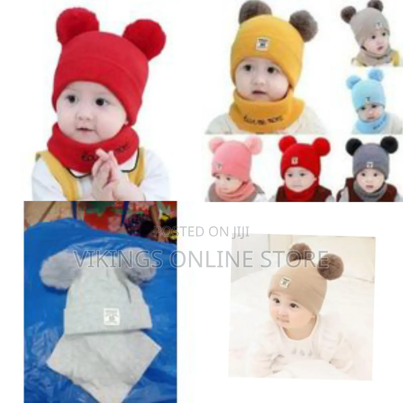 2pcs Cotton Baby Girls Boys Warm Knit Hat and Scarf Set Infant Toddler