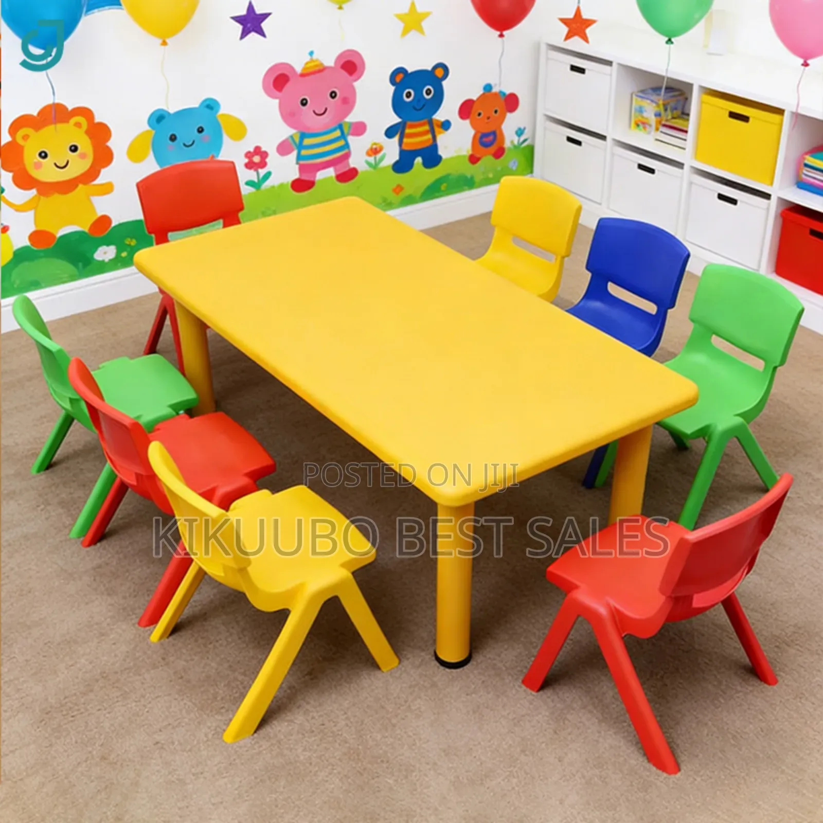 Set of Kid's Plastic Table and Chairs