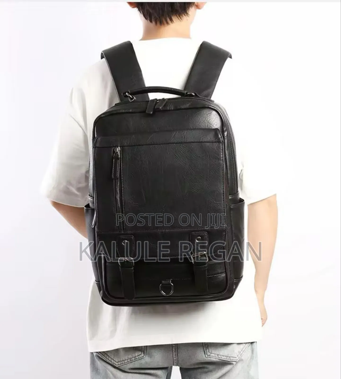 Casual Daily Commuter Leather Backpack for Men Business Laptop Back