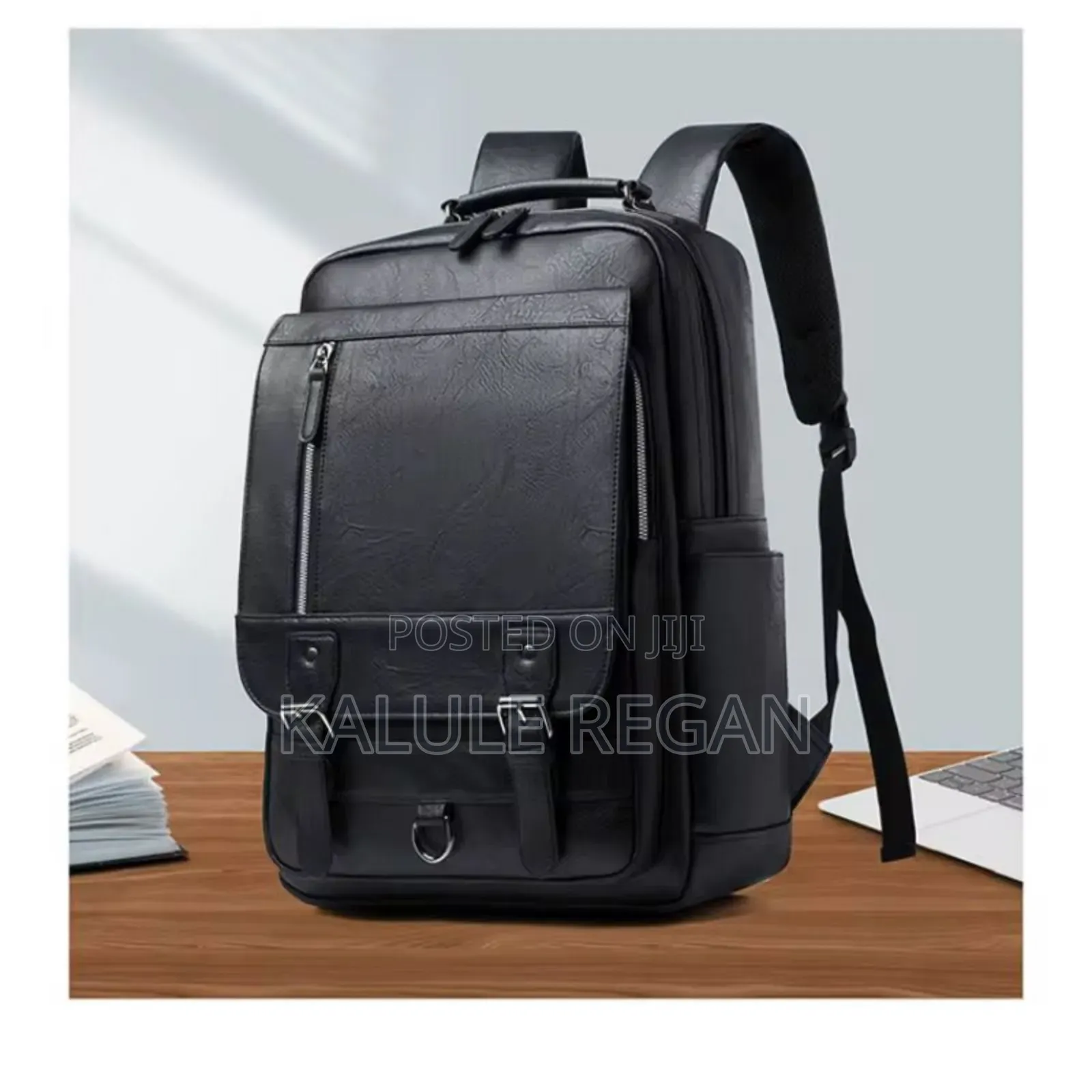 Casual Daily Commuter Leather Backpack for Men Business Laptop Back