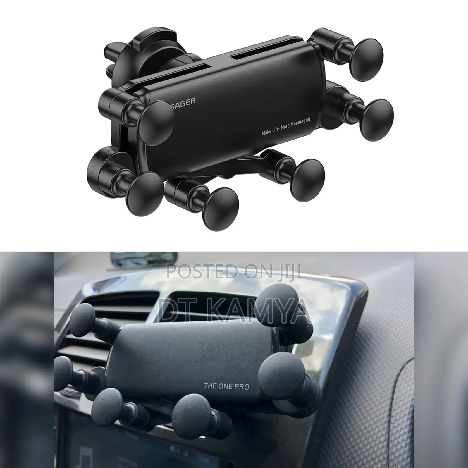 The One Pro Car Phone Holder - 6 Point Mount Ac Vent Grip Phone Holder