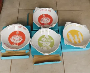 Japanese Ceramic Plates Featuring Characters From the Moomin Series.