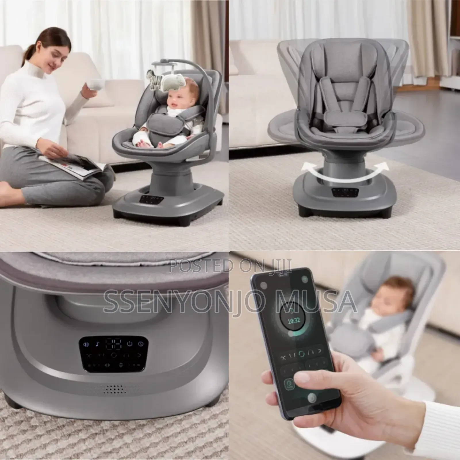 Mastela Smart Multi-Motion Baby Cradle Swing –Led Display, App Control