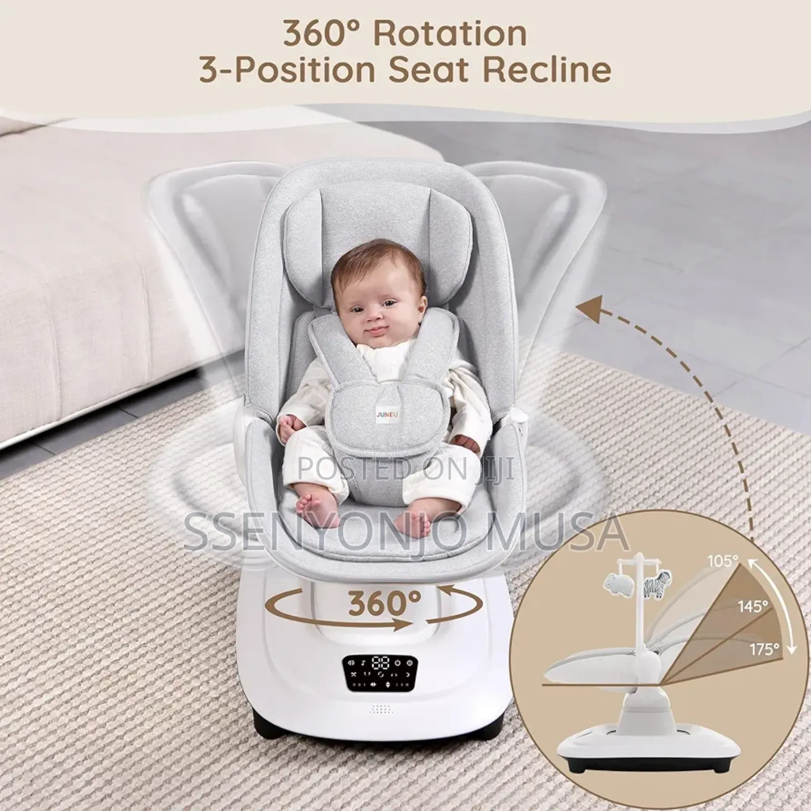 Mastela Smart Multi-Motion Baby Cradle Swing –Led Display, App Control