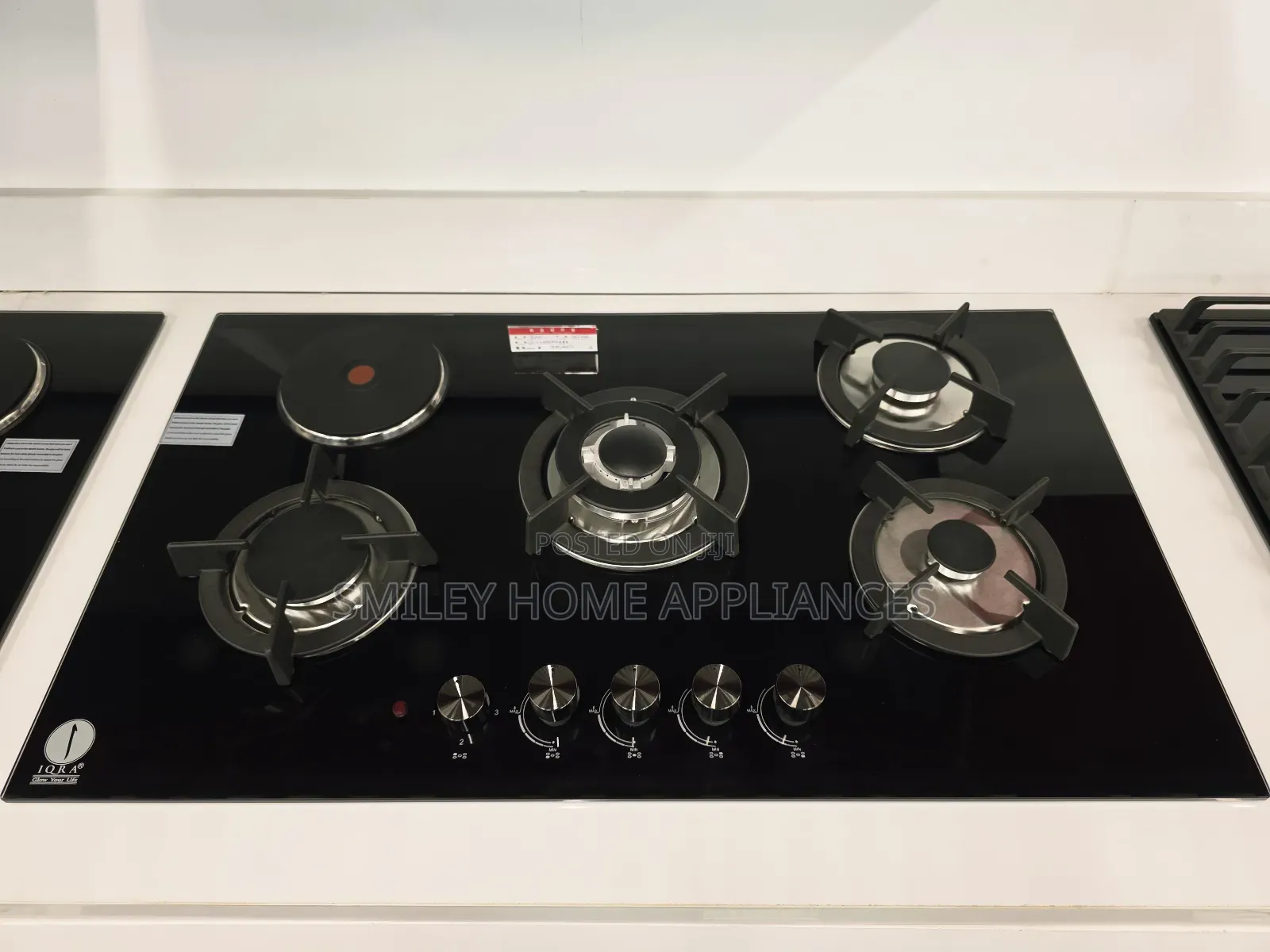 Black Glass Iqra Built in 5 Burner Built in Hob at Discount Price