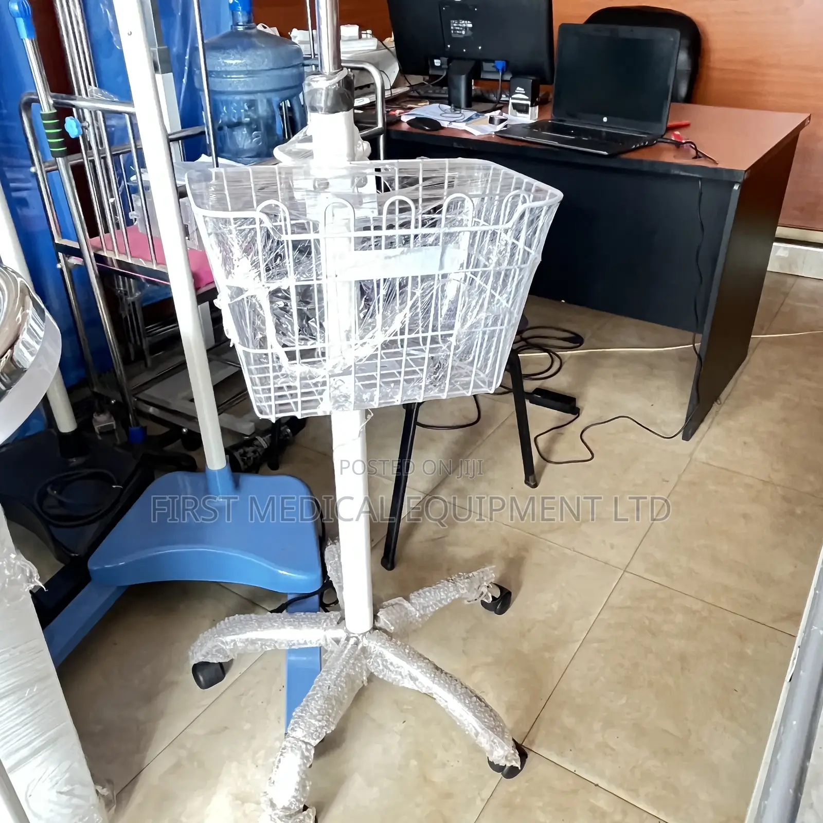Stainless Steel Patient Monitor Stand - Big Basket
