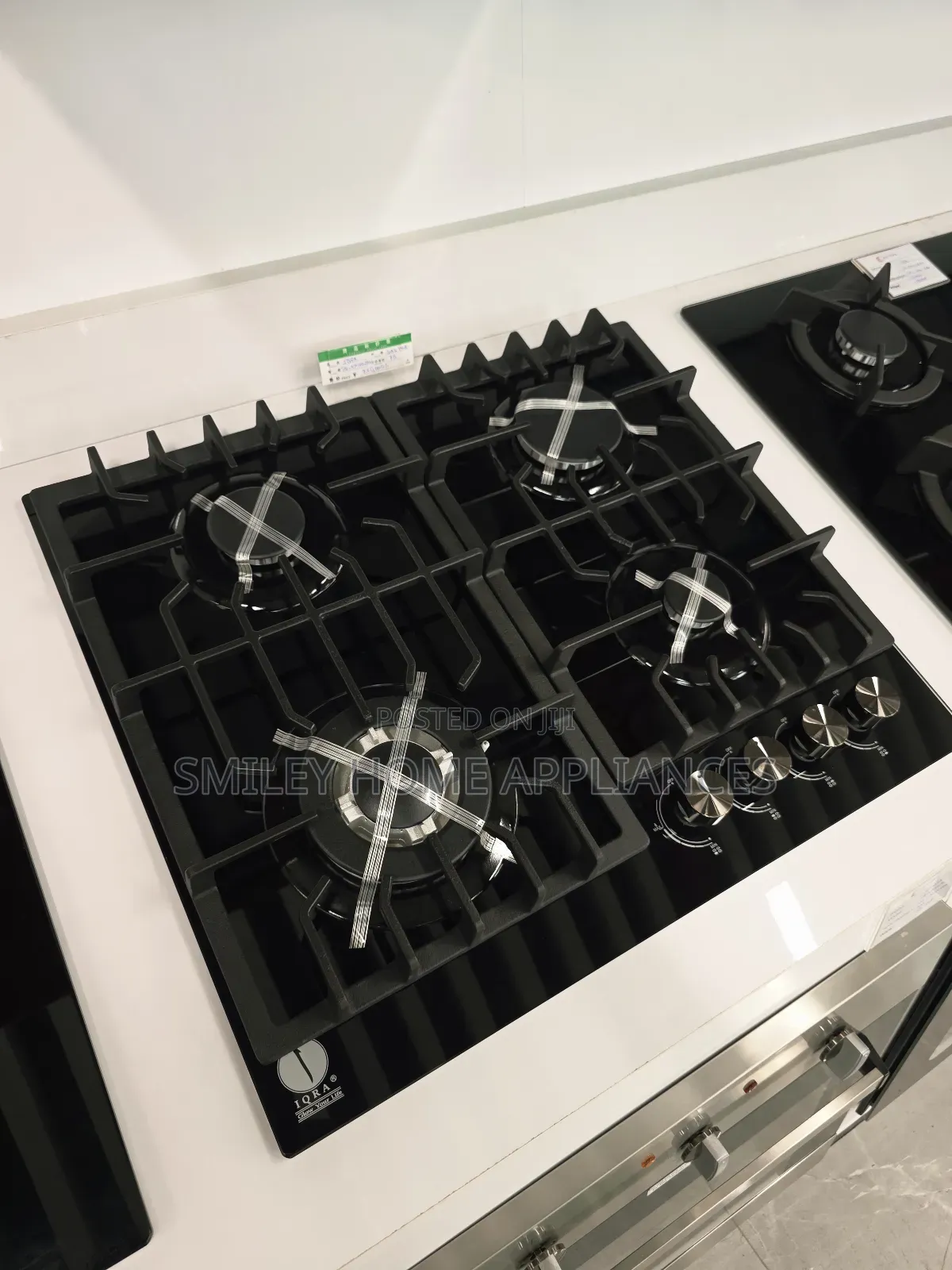 60cm*60cm Iqra 4 Gas Self Ignited Burners Black Glass Built in Gas Hob