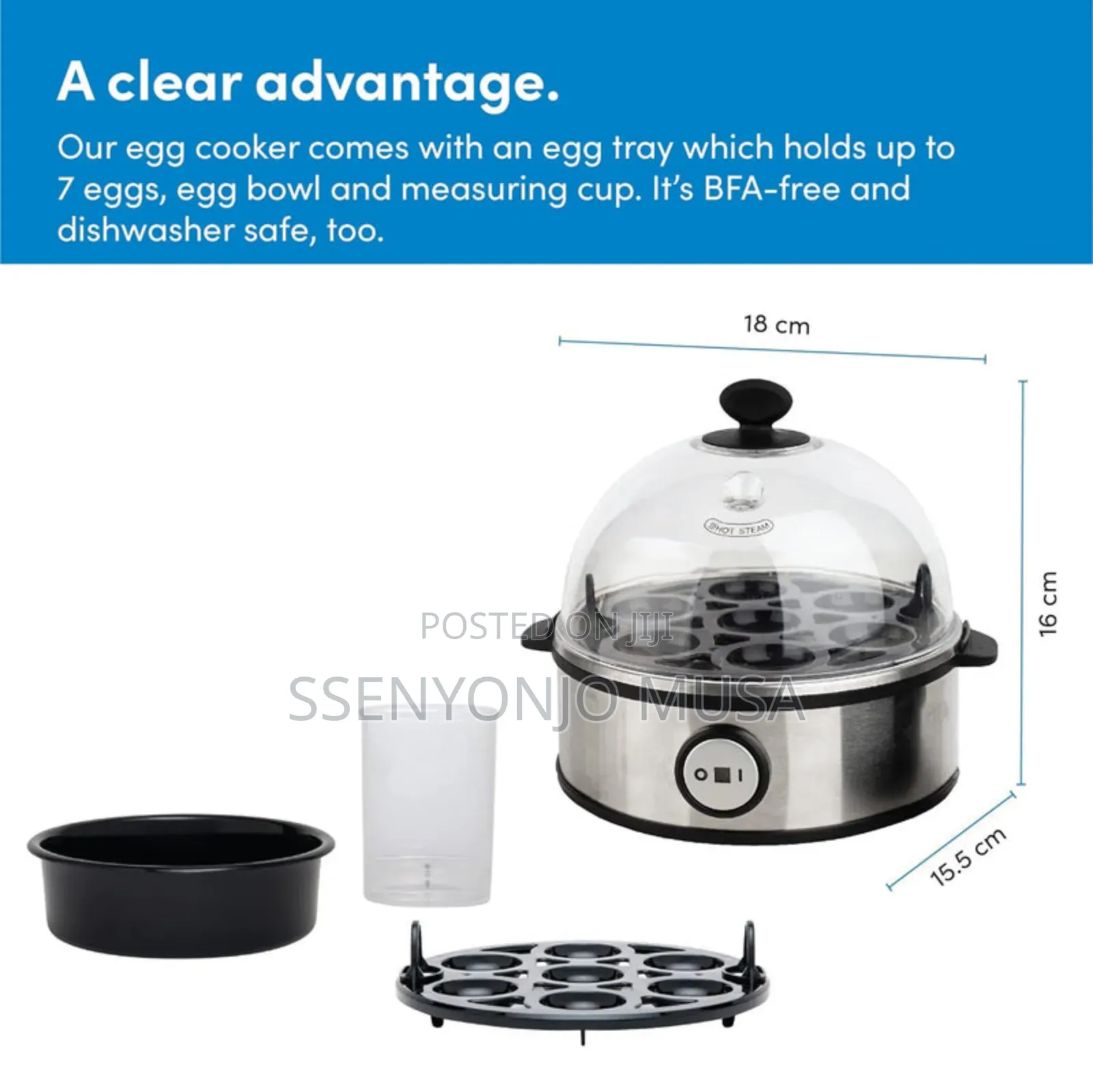 Nutricook Electric Egg Boiler 360w – One-touch Operation, Automatic-