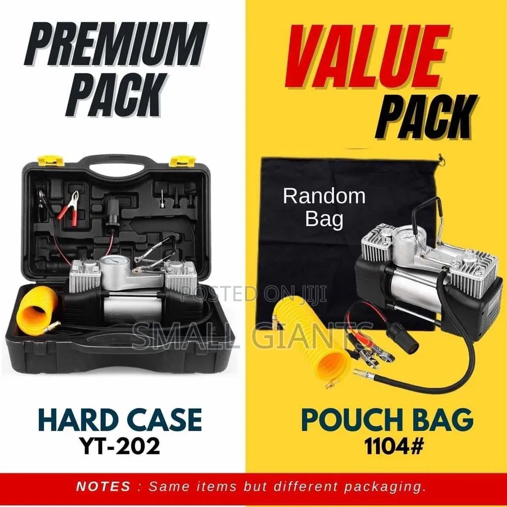 Portable 12v Dual-Cylinder Car Air Compressor and Tire Repair Kit