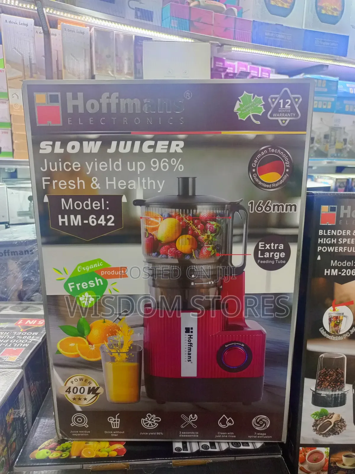Hoffmans Electronics Slow Juicer, Model Hm-642.