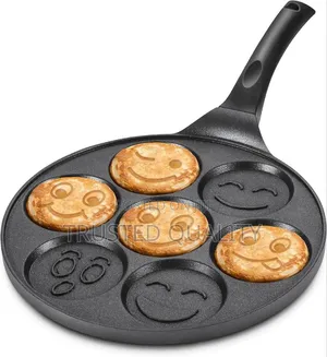 Seven Slot Smiley Face Non Stick Pancake Griddle or Pan