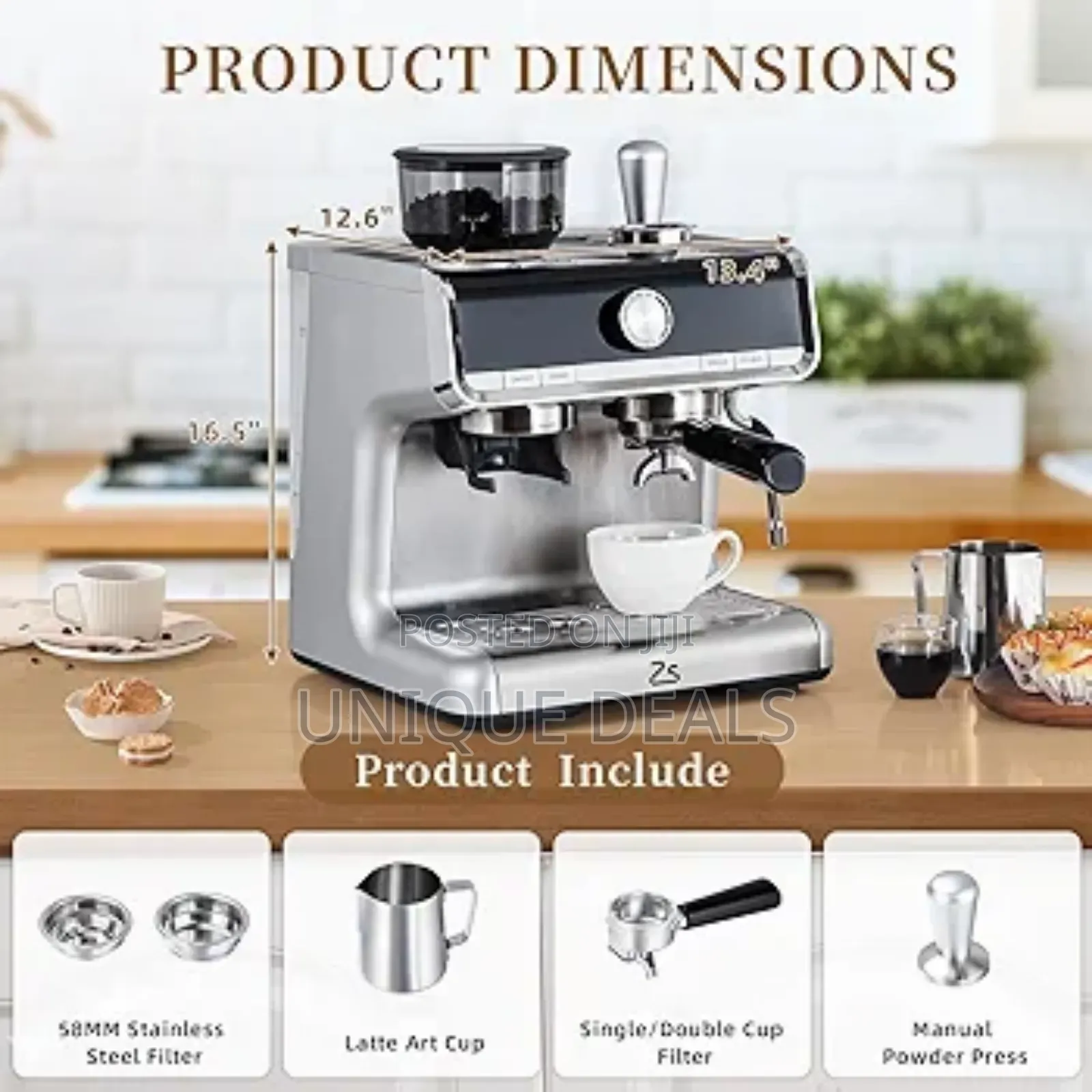 20 Bar Espresso Machine, Semi-Automatic Espresso Maker With Grinder