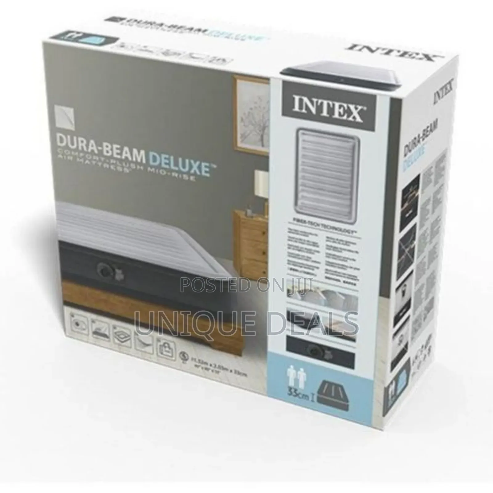 King-Sized Inflatable Fiber-Tech Premium Plush Comfort Air Mattress