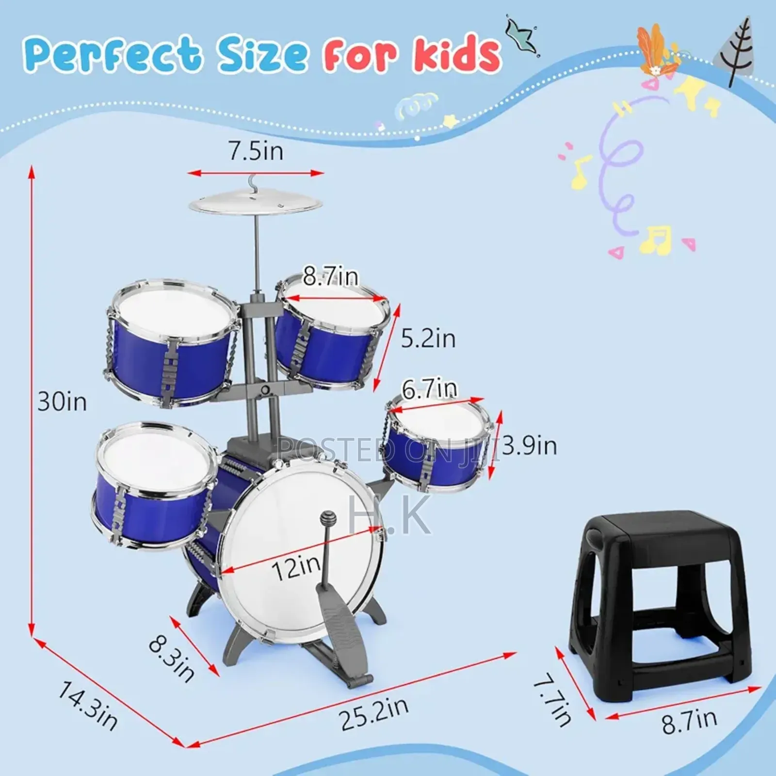 Upgraded Kids Drum Set for Toddlers