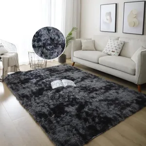 Black Large Fluffy Carpets