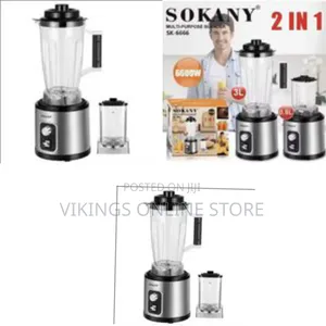 Sokany 3litre Jar 2 in 1 Blender 0.8l Grinder With Unbreakable Jars