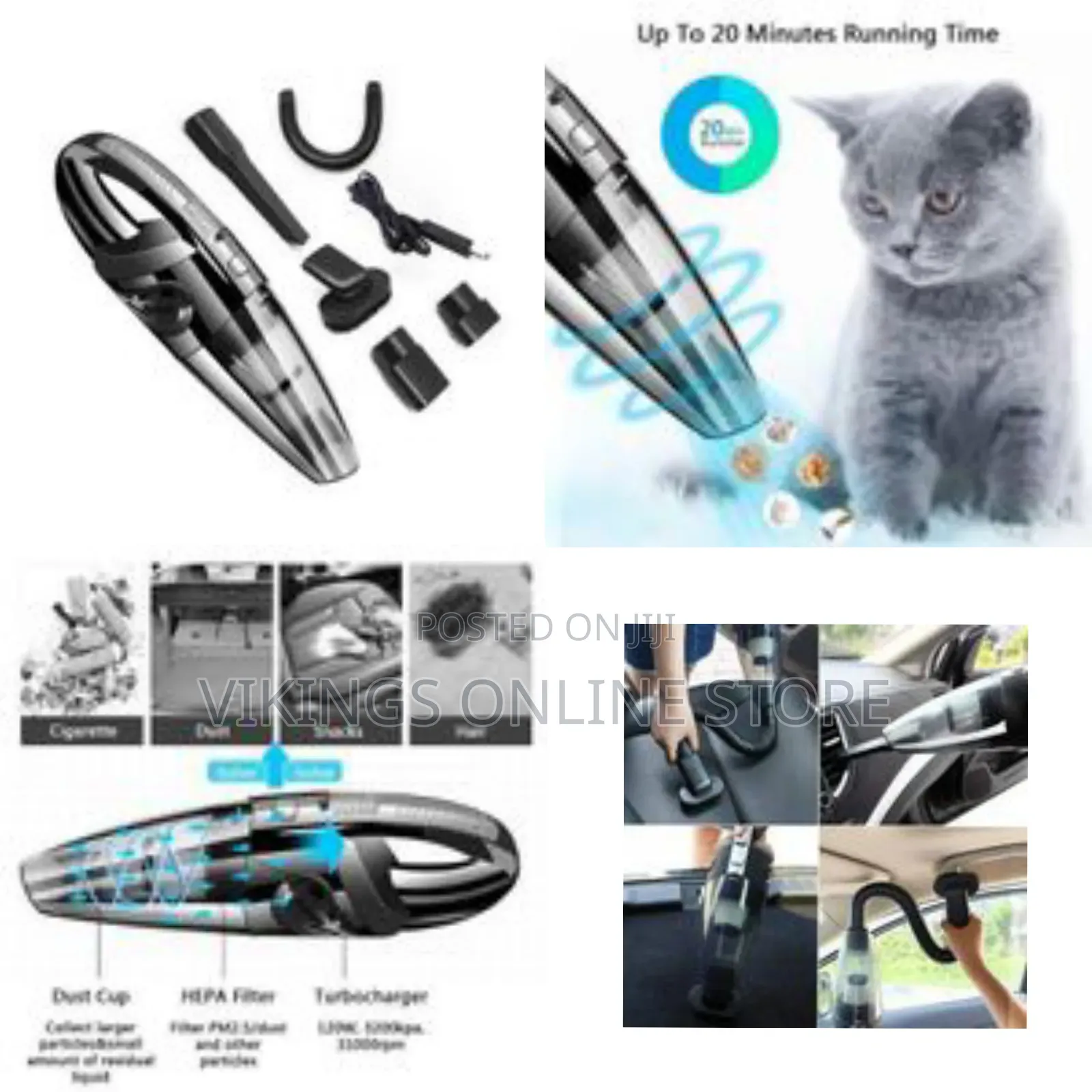 Cordless Handheld Vacuum Cleaner With Led Light, Cord-Free Car Hand