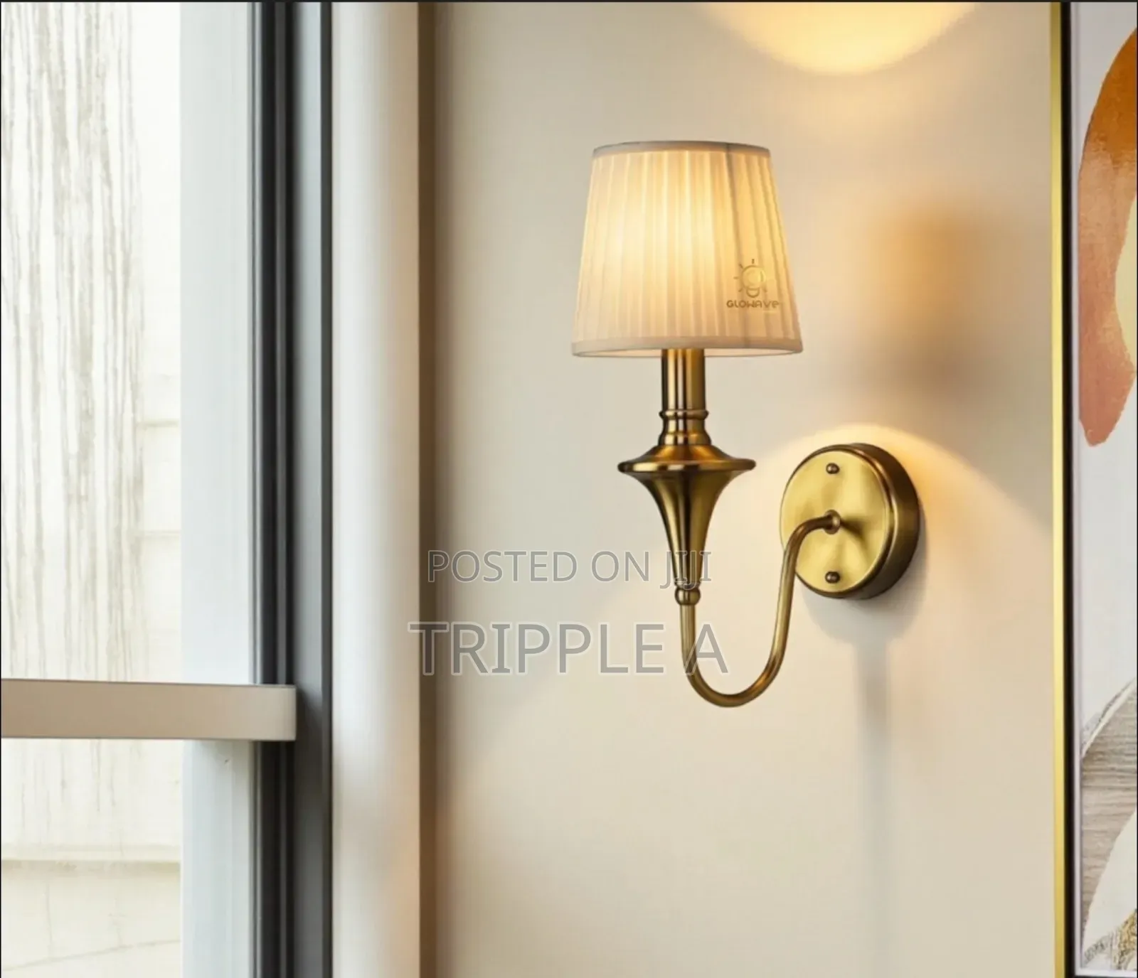 Antique Gold Finish Fabric Lampshade