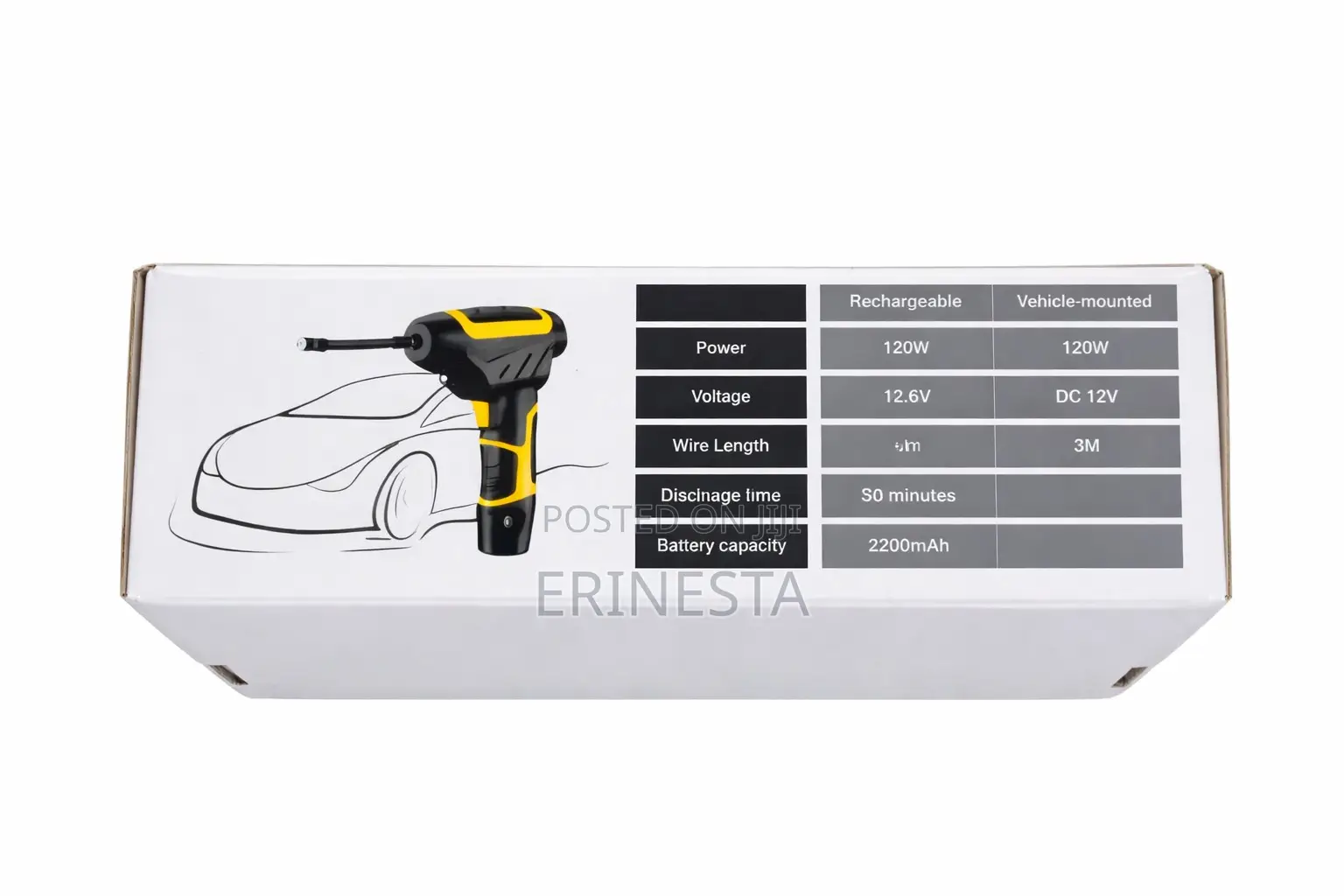 Portable Car Tyre Inflator Pump 12v – Electric Air Compressor