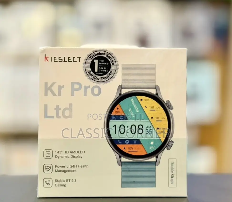 Kieslect Kr Pro LTD Smart Watch With Dual Silver Strap