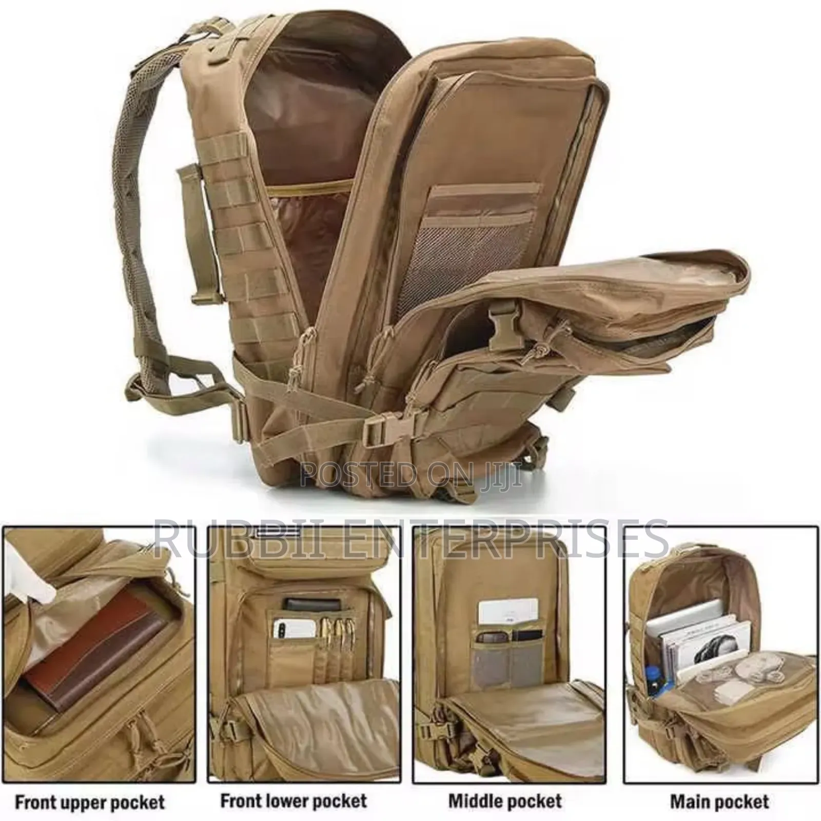 Military Backpack ~ Brown/Black