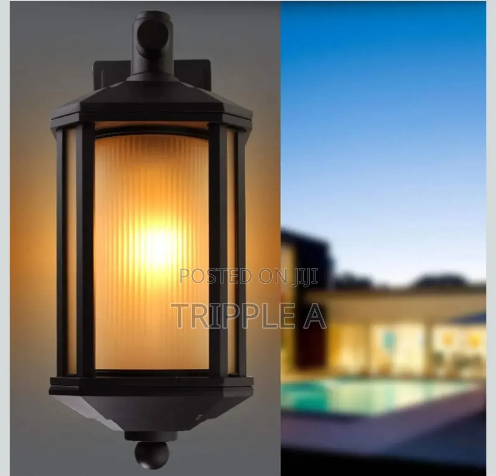 Outdoor Yellow Stripe Glass Garden Wall Lantern