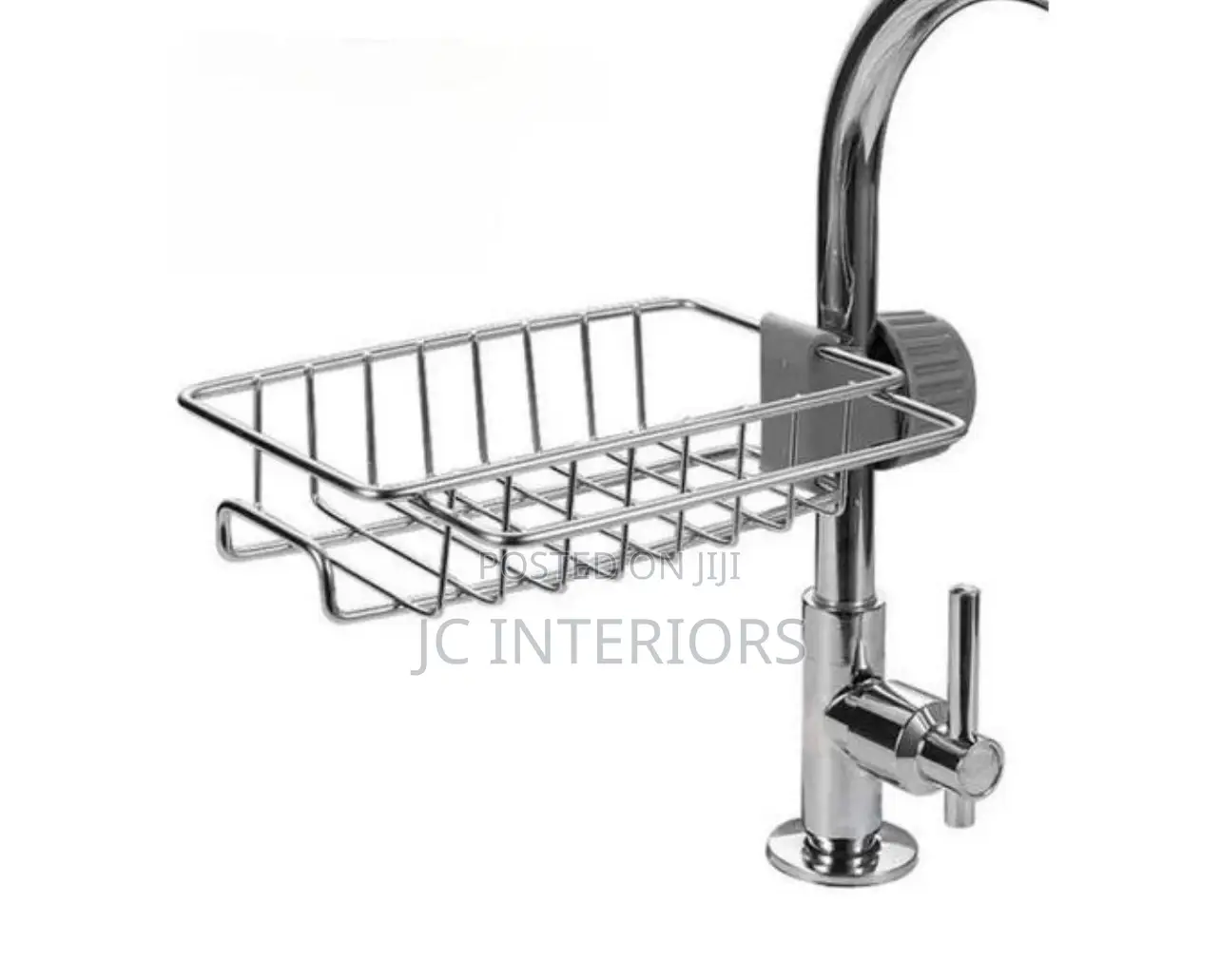 Space-Saving Faucet-Mounted Stainless Steel Sink Caddy - Multicolor