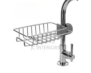 Space-Saving Faucet-Mounted Stainless Steel Sink Caddy - Multicolor