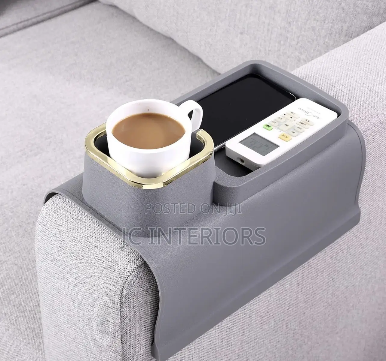 Silicone Sofa Armrest Drink Holder and Tray Organizer for Remote ,