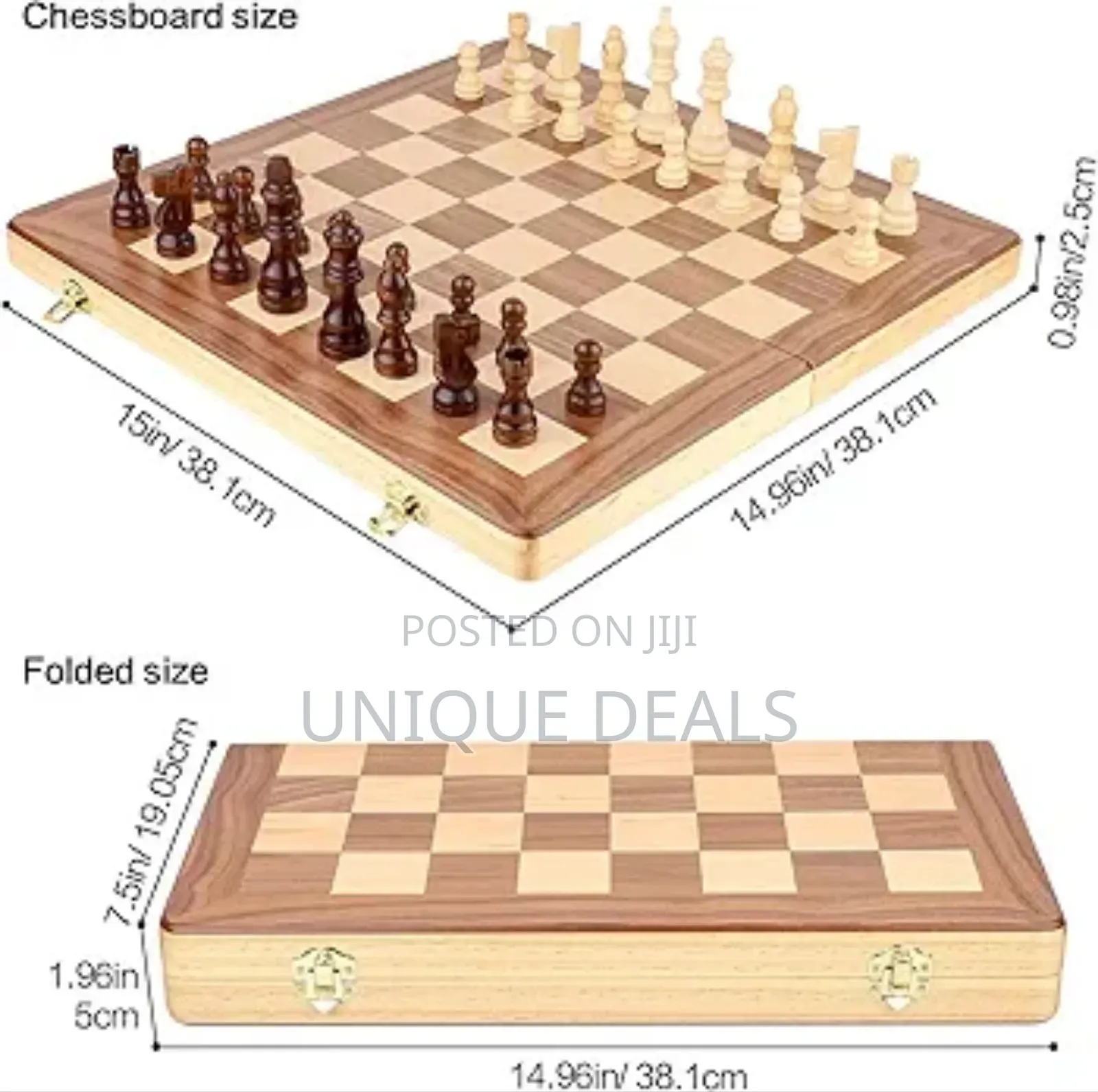 Wooden Chess Game Set Classic Folding Board