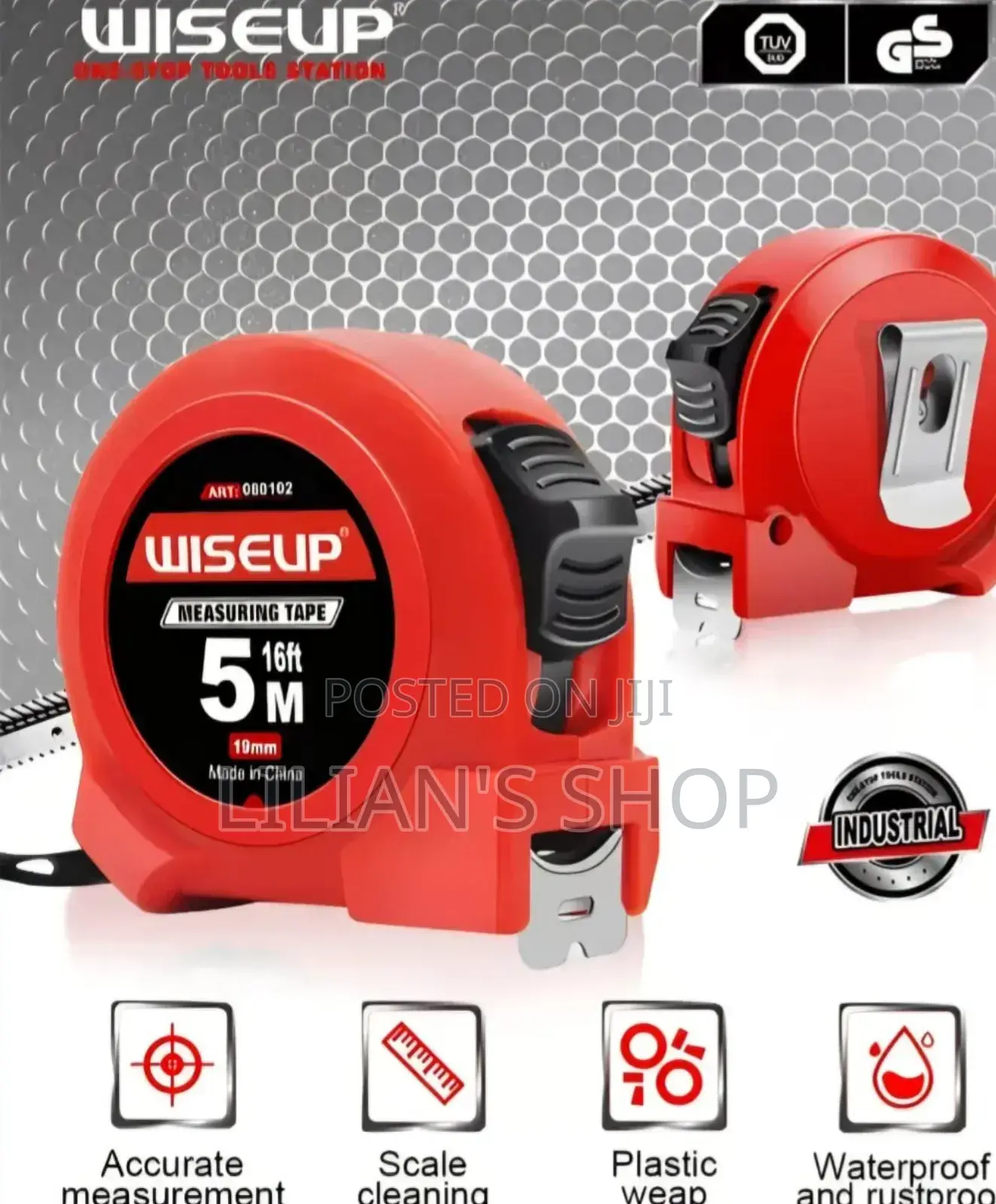 Wiseup 5metres Industrial Measuring Tape.