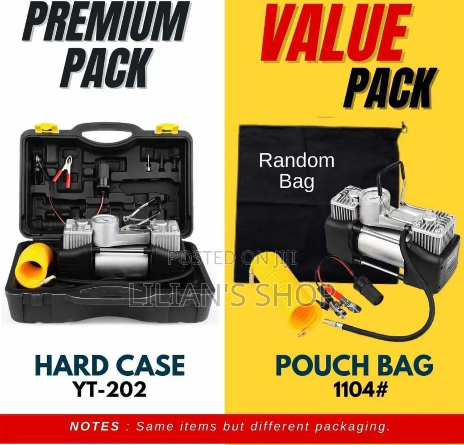 Portable 12v Dual-Cylinder Car Air Compressor and Tire Repair Kit