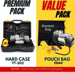 Portable 12v Dual-Cylinder Car Air Compressor and Tire Repair Kit