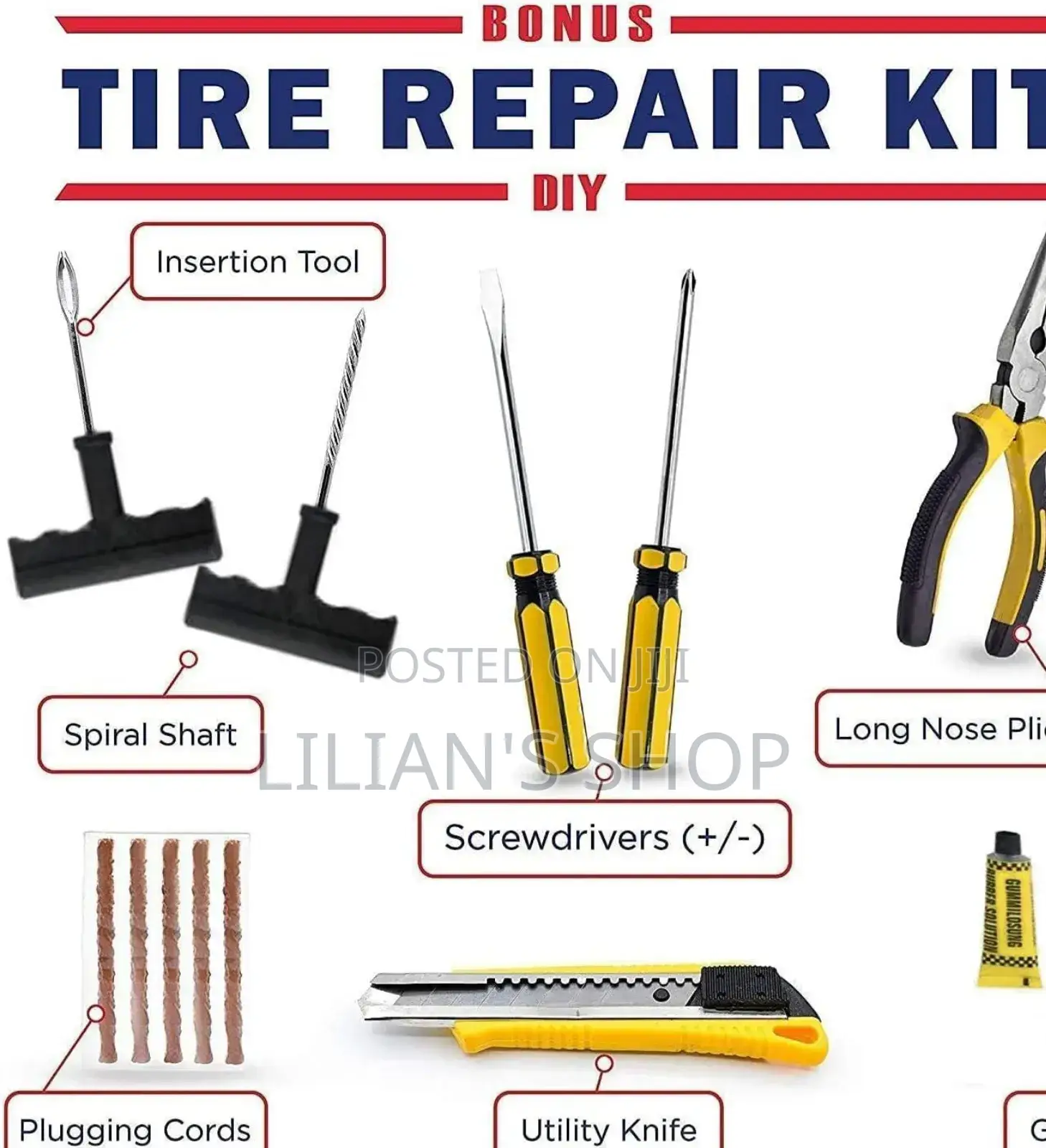Portable 12v Dual-Cylinder Car Air Compressor and Tire Repair Kit