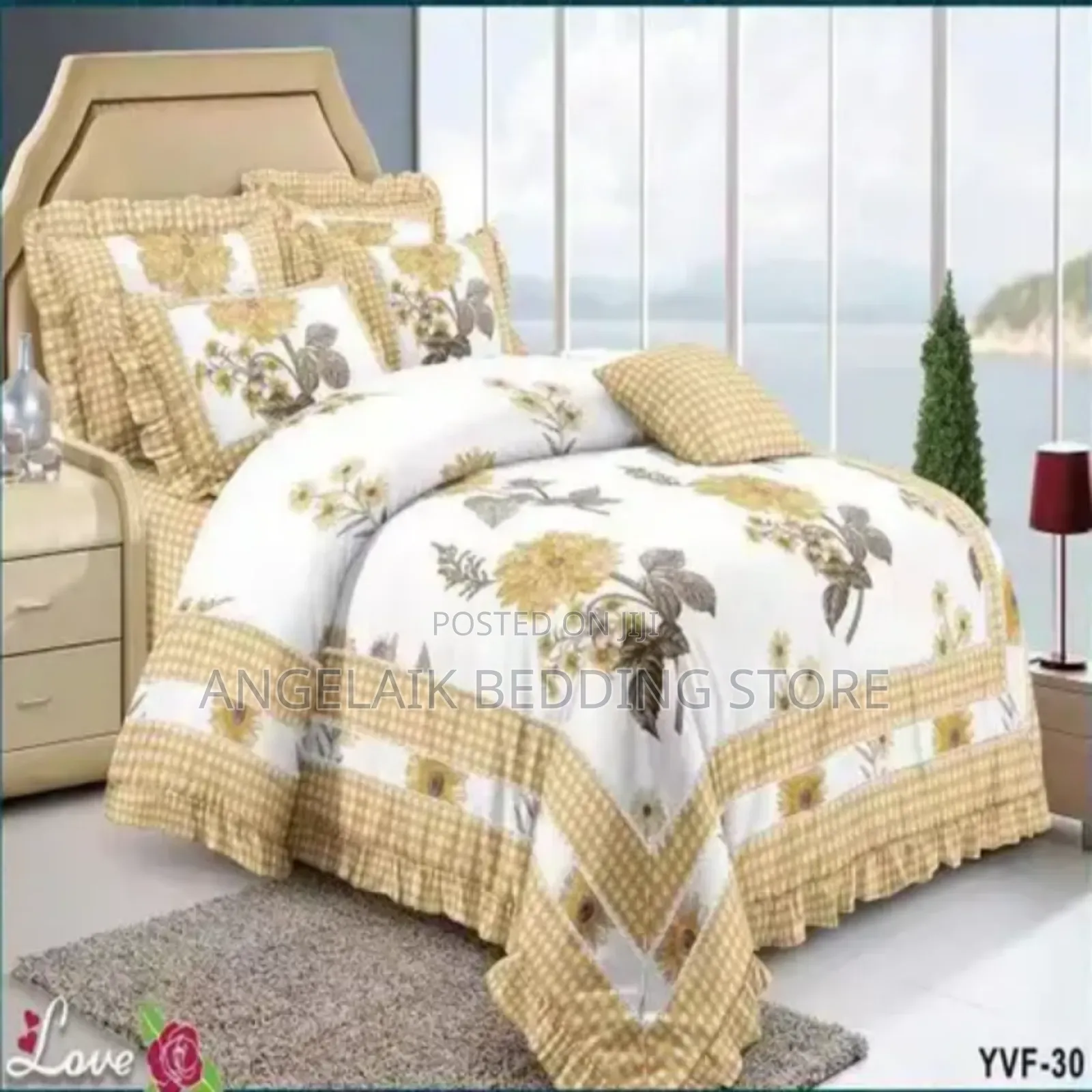 Khaki Flowers Pattern Duvet Covers