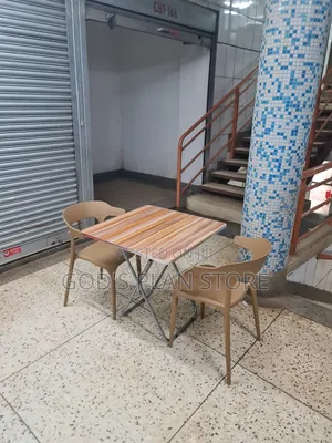 60×60 Dining Foldable Table and Chairs Brown