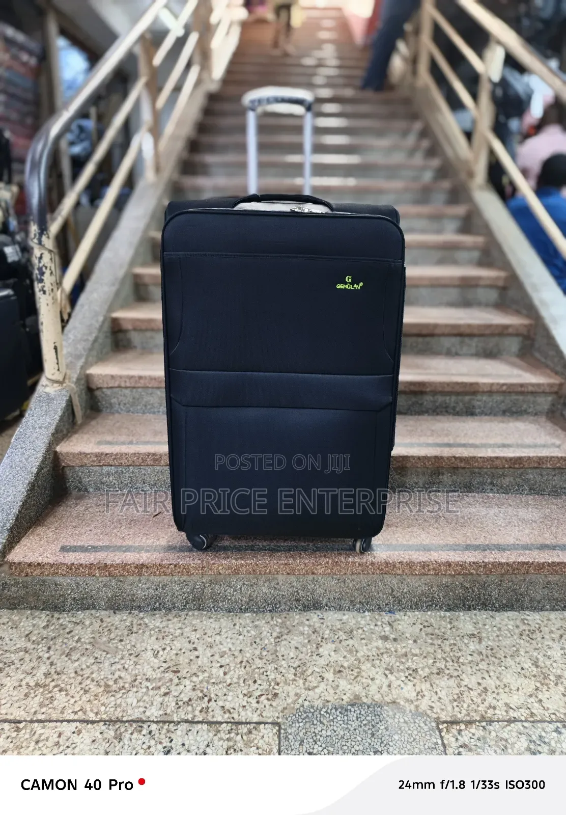 Luxury Cloth Suitcases. Small Size. Black Color