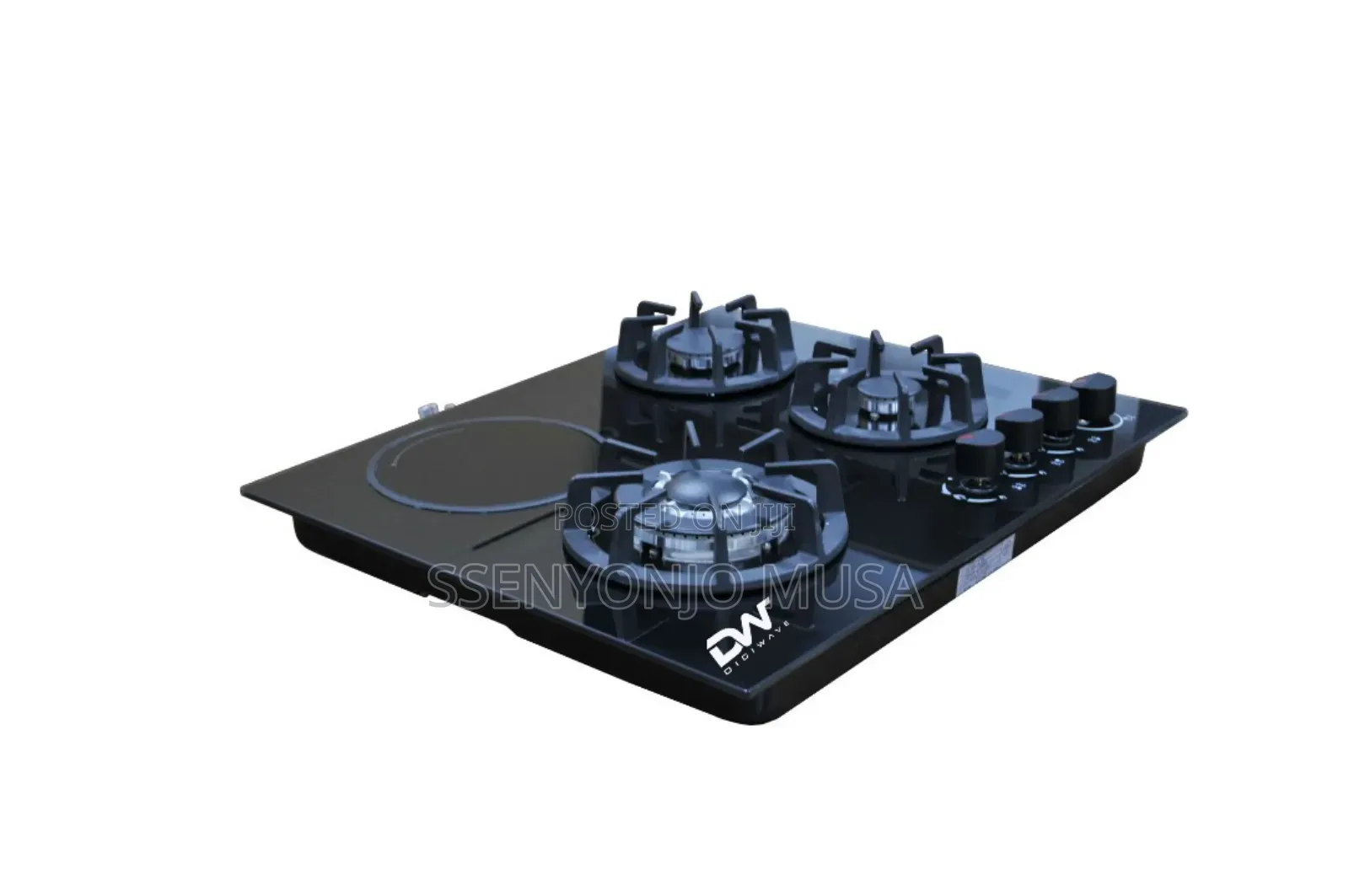 Digiwave 60×60cm Built-in Gas Hob – 3 Gas Burners + 1 Electric Plate