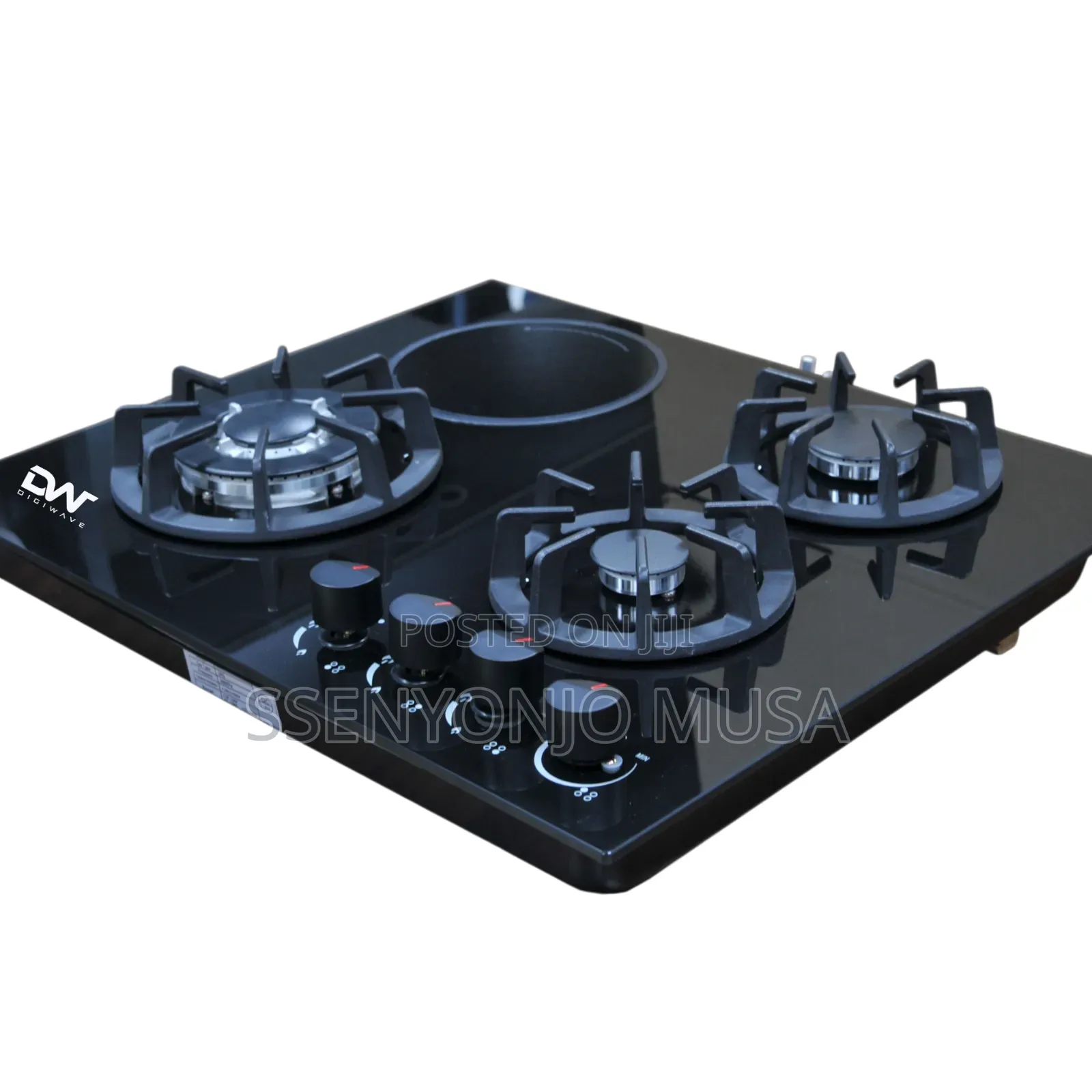 Digiwave 60×60cm Built-in Gas Hob – 3 Gas Burners + 1 Electric Plate