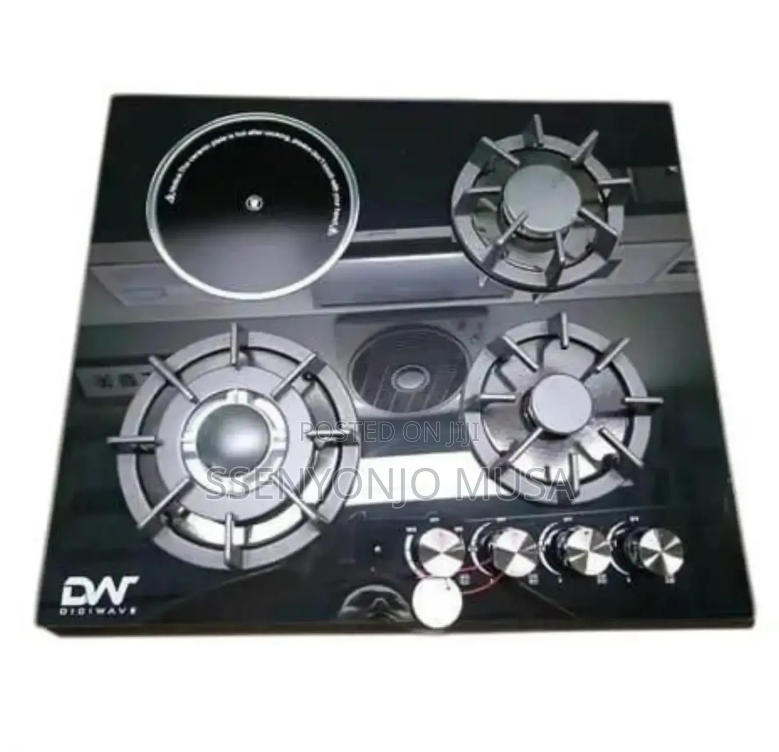 Digiwave 60×60cm Built-in Gas Hob – 3 Gas Burners + 1 Electric Plate