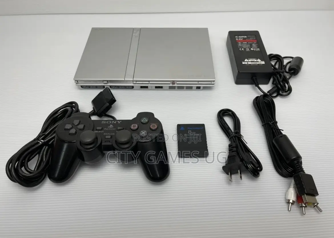 Sonyplaystation 2 Silver Slimps2 Console Fullset Available in Kampala