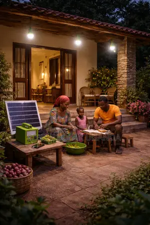 40w Portable Solar Lighting Kit 3 Bulbs